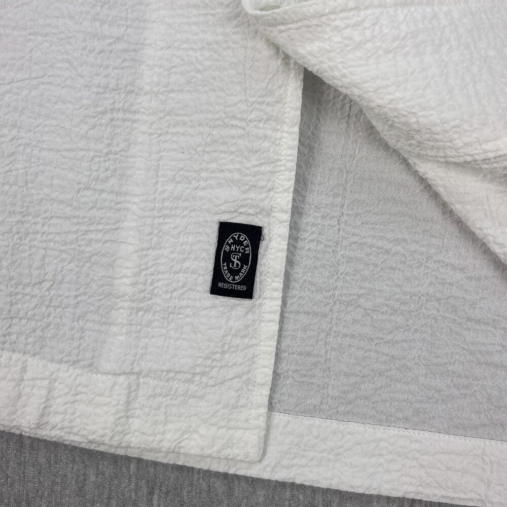 Todd Snyder Portuguese Seersucker Camp Shirt Men L White Loop Collar Long Sleeve - Picture 6 of 15